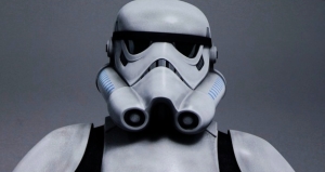Close up of a Storm Trooper