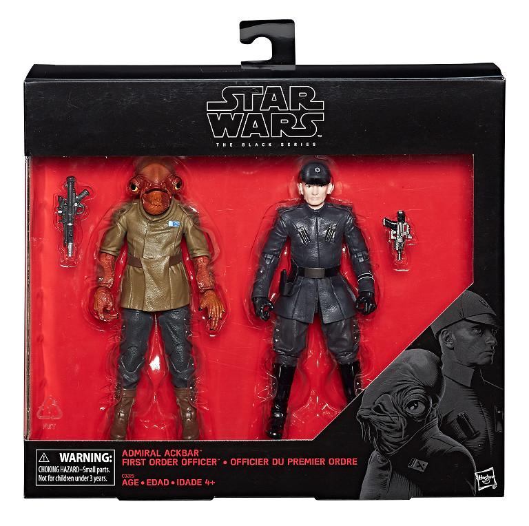 Star Wars The Black Series 6-Inch Admiral Ackbar and First Order Officer Figure 2-Pack