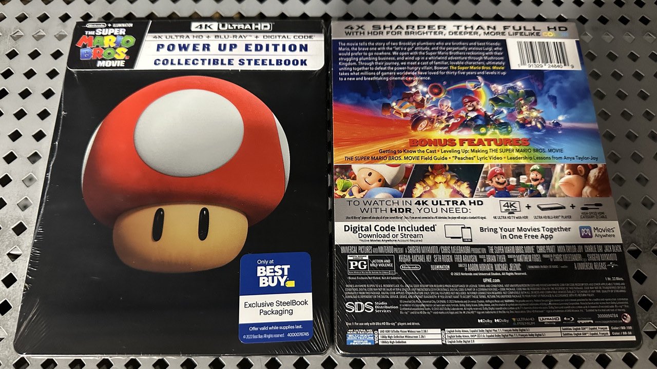 Super Mario Bros Movie Best Buy Exclusive Power Up Steelbook 4K Blu-Ray  Digital