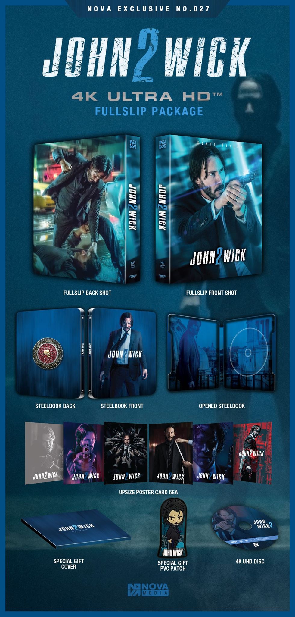 Nova Media John Wick 2 4k Uhd Steelbook Ne 27 One Click Set Hi Def Ninja Pop Culture Movie Collectible Community