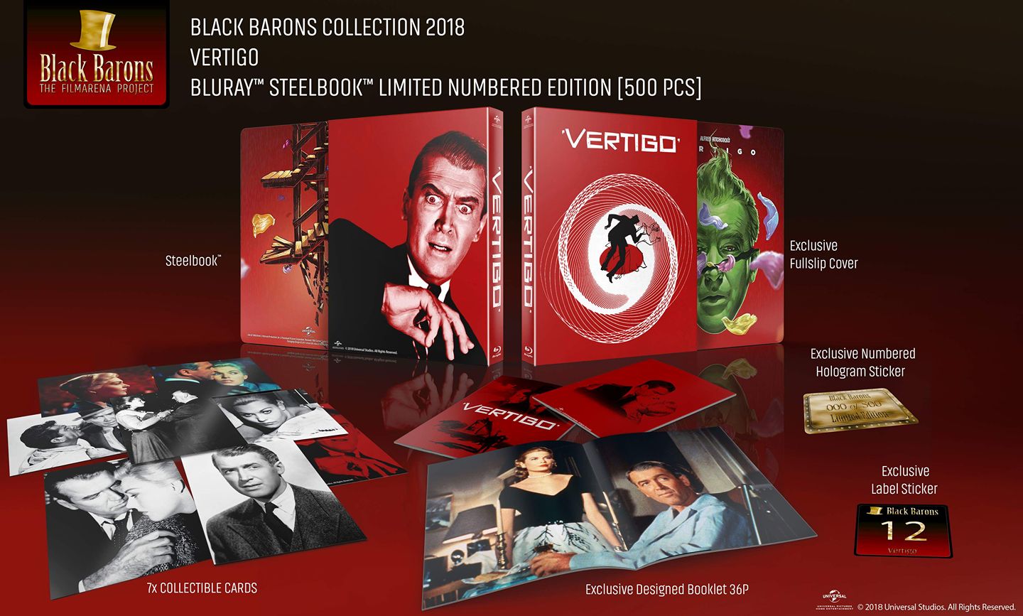 Vertigo (Blu-ray SteelBook) (Black Barons Collection #12) Czech.