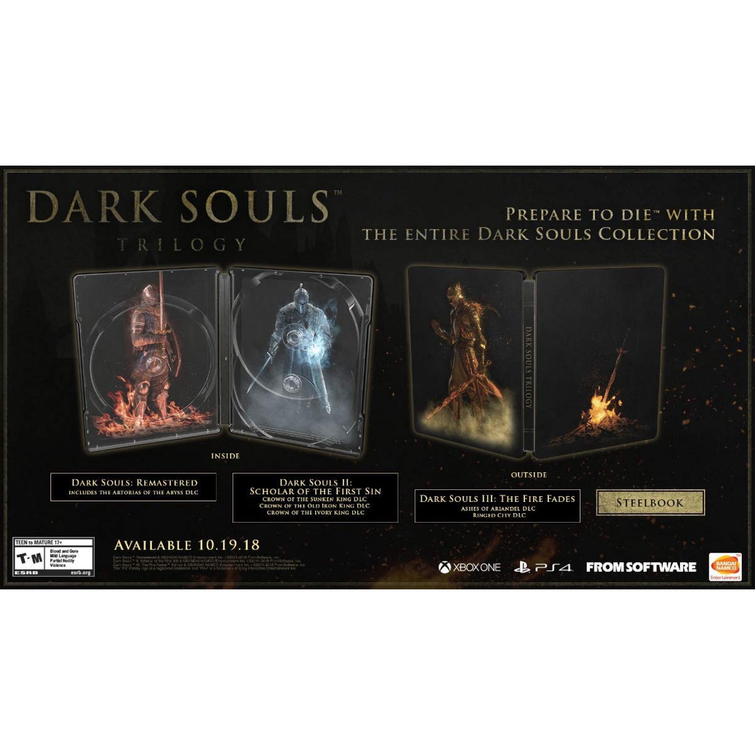 Multi - Dark Souls Trilogy Steelbook PS4 & Xbox One US and Asia