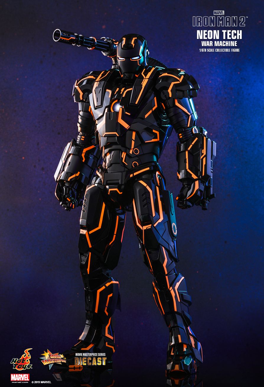 Neon Tech War Machine Iron Man 2 16 Diecast Figure Hot