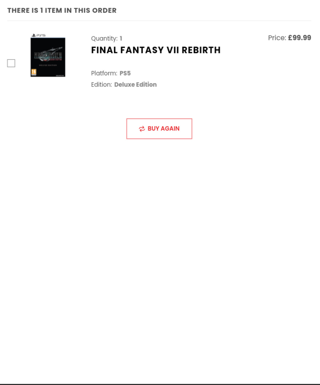 Final Fantasy VII Rebirth Deluxe Edition (PS5) with SteelBook