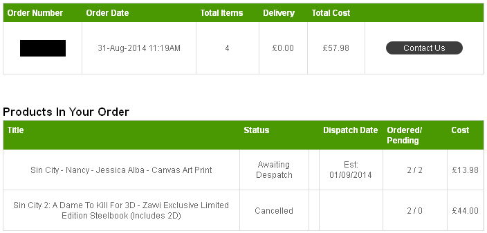 Zavvi Sin City Order.PNG