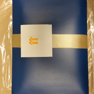 blue gift wrapping