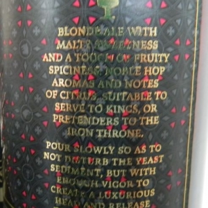 Ommegnang Game of Throens Iron Throne Blone Ale note