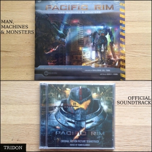TOP: Pacific Rim: Man, Machines & Monsters - The Inner Workings of an Epic Film; BOTTOM: Pacific Rim Official Soundtrack featuring music from Ramin Djawadi and Tom Morello.