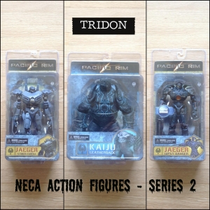 LEFT TO RIGHT: Neca Action Figures Series 2 - Striker Eureka, Leatherback and Battle-Damaged Gipsy Danger.