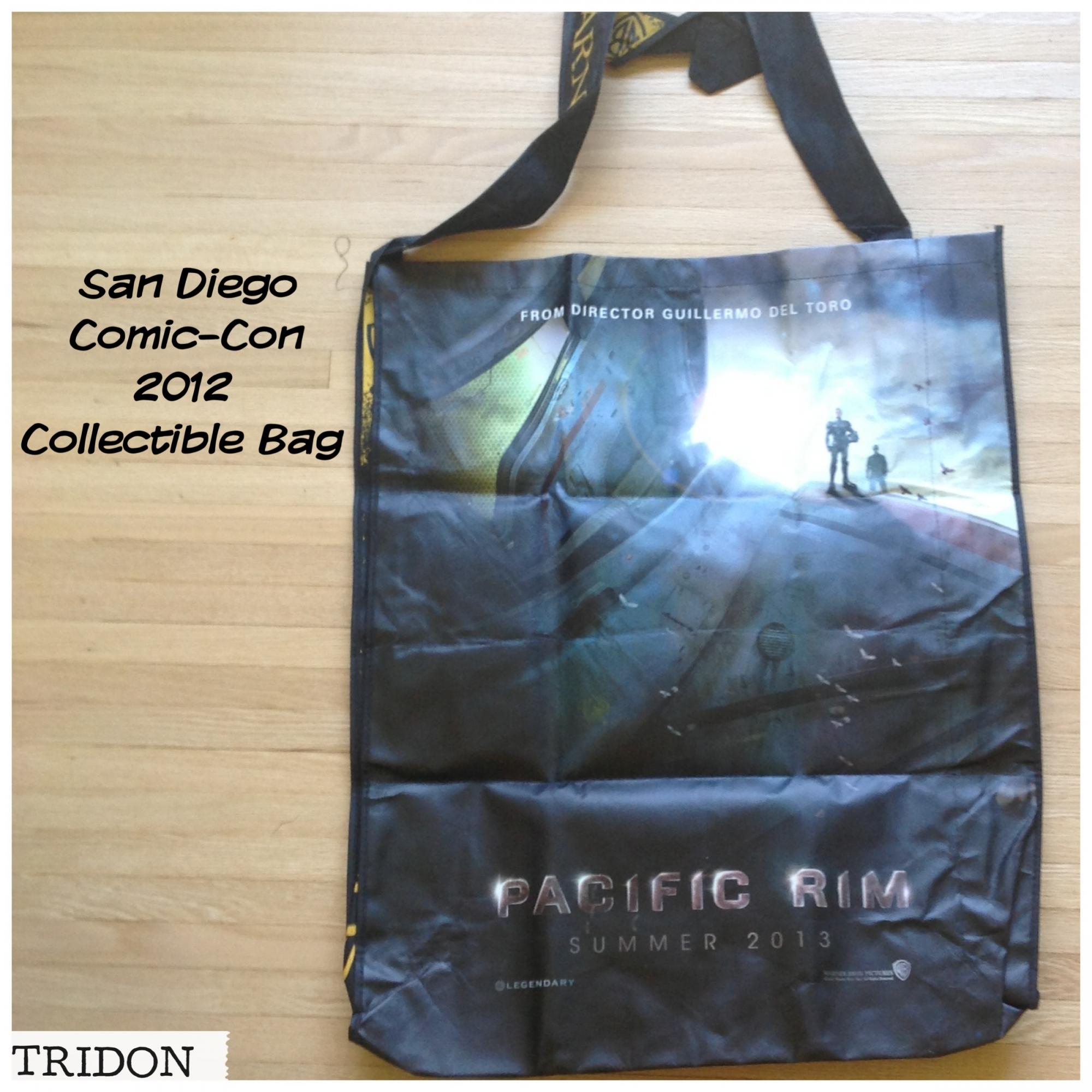 A massive, collectible PACIFIC RIM bag that was given out during the 2012 San Diego Comic-Con.