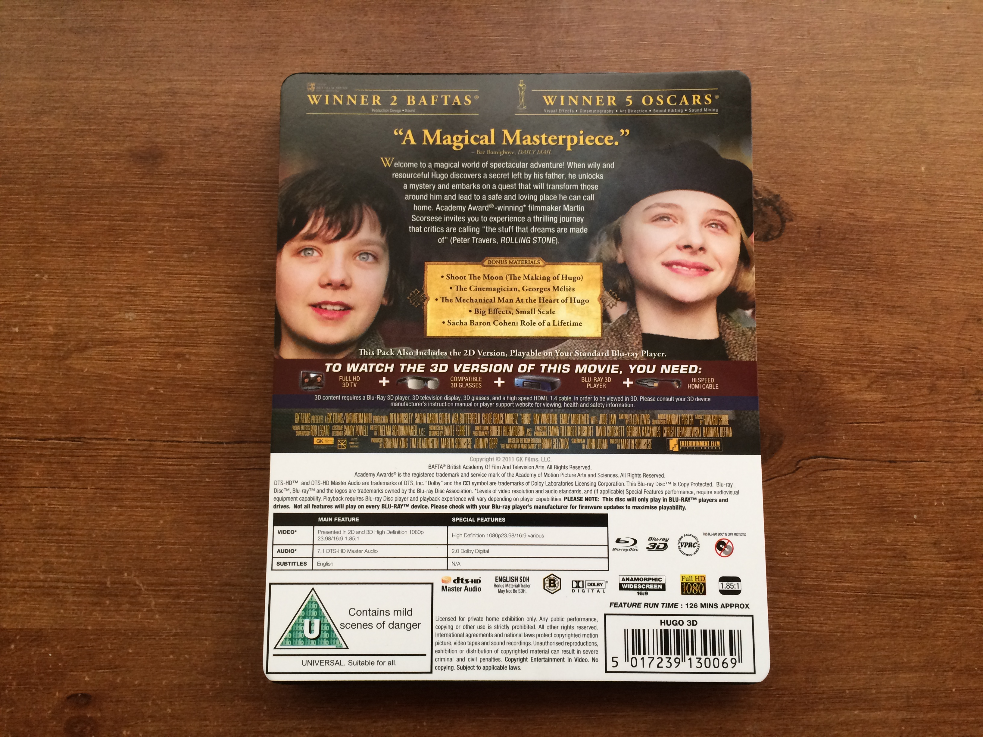 Hugo 3D Zavvi Exclusive Steelbook