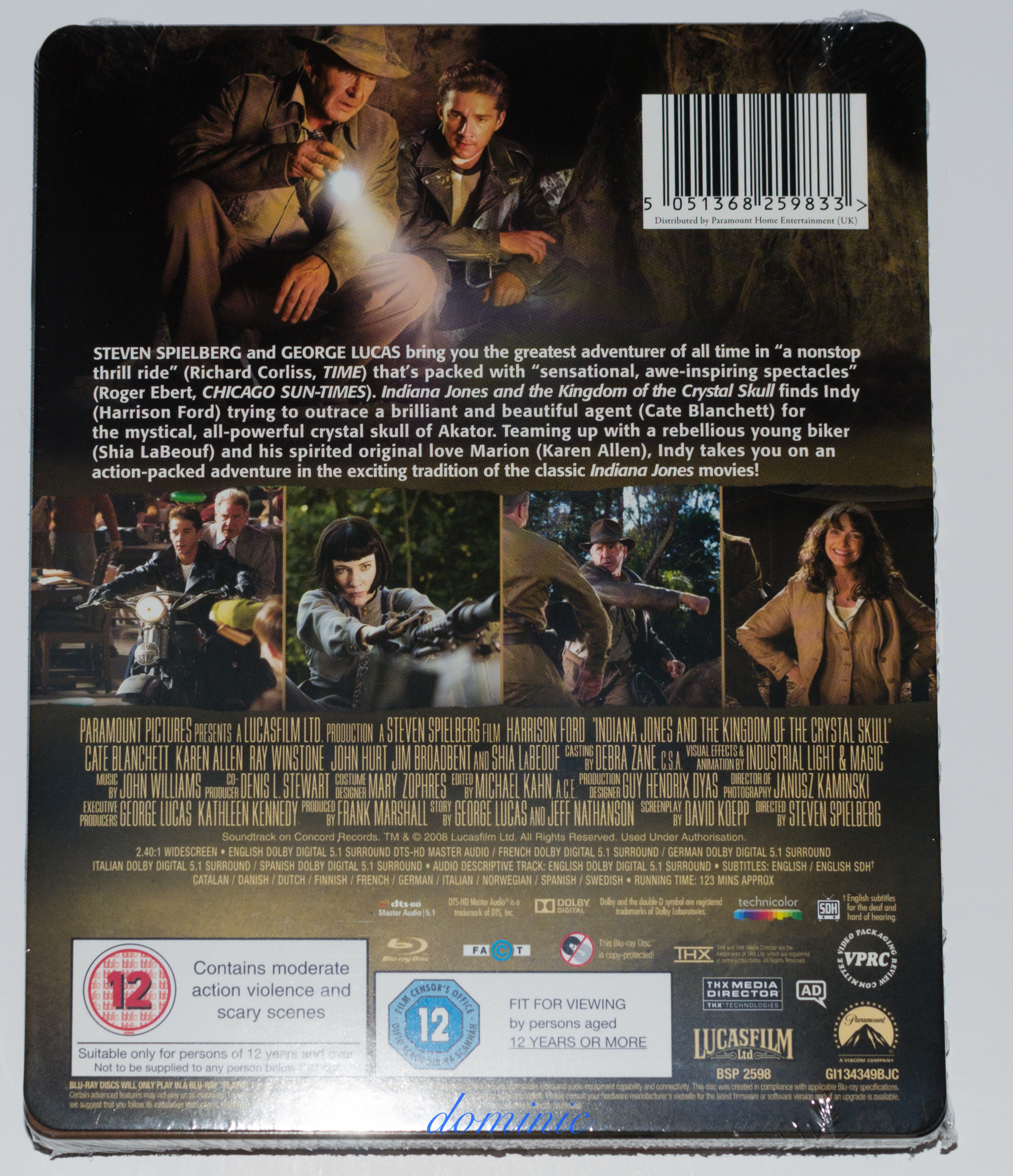 Indiana Jones and the Kingdom of the Crystal Skull - Back