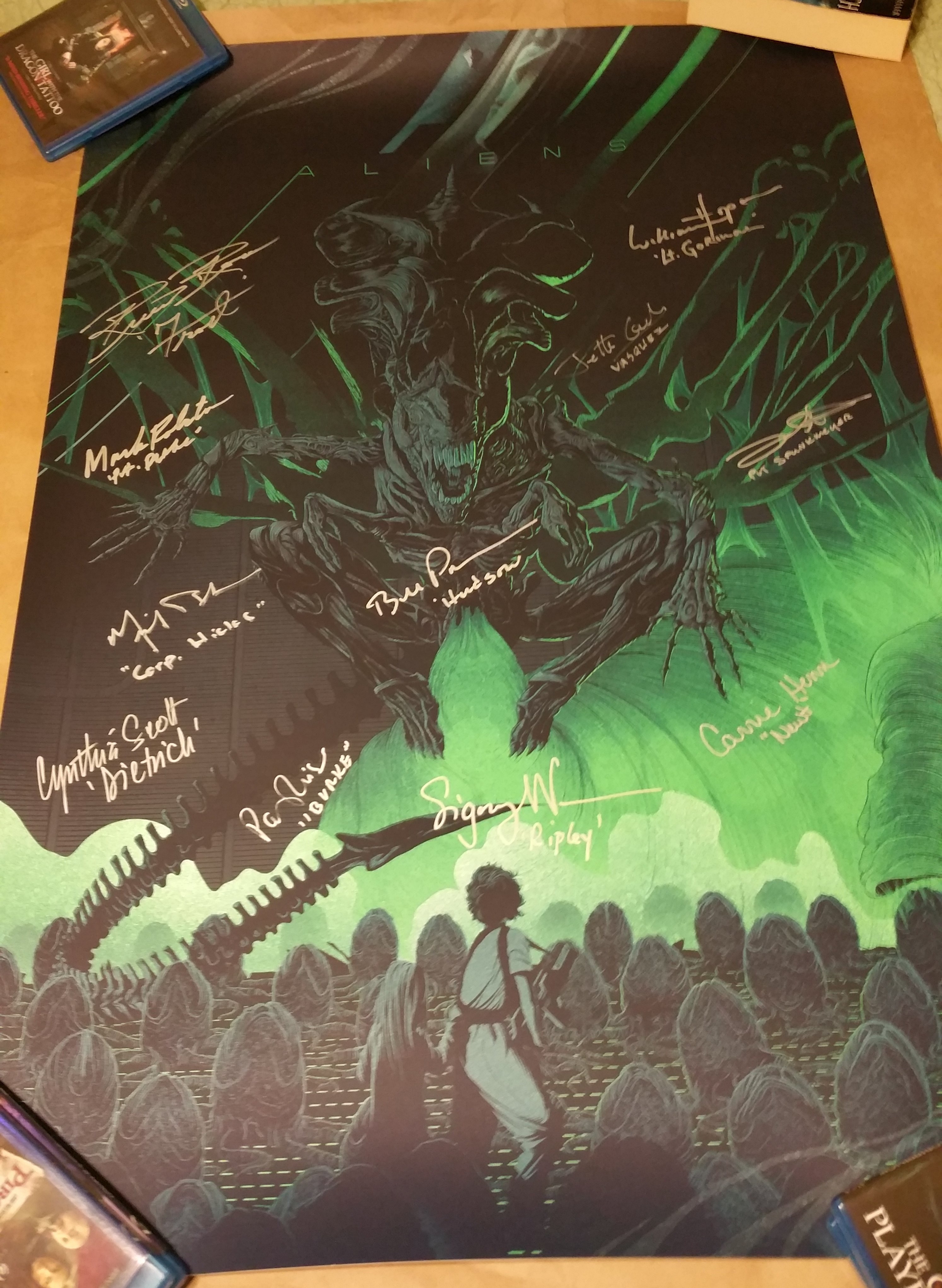 Kevin Tong Aliens Signed by Cast