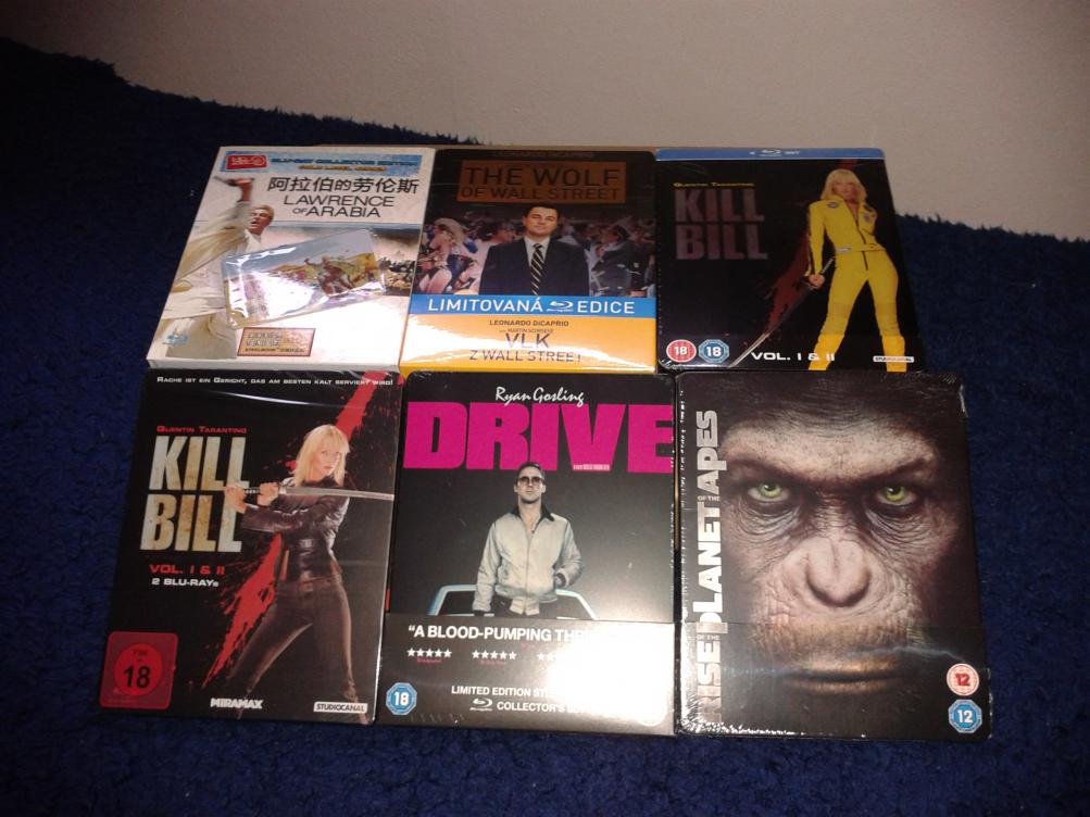 Lawrence of Arabia HDZeta, TWOWS CKZ, Kill Bill 1&2 UK, Kill Bill 1&2 DE Black Suit, Drive HMV and ROTPOTA Fox Futurepak.
