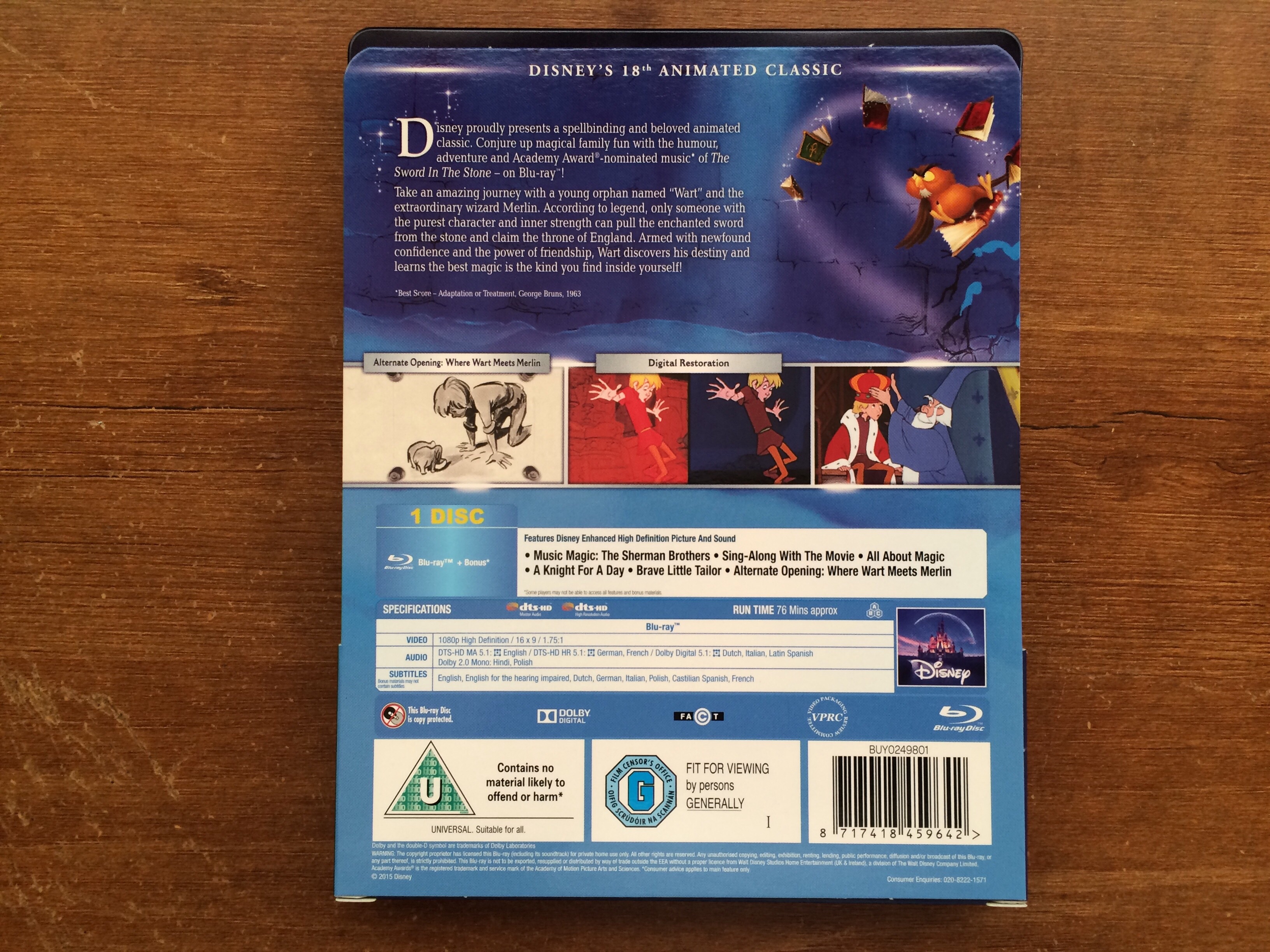 Sword in the Stone Steelbook
