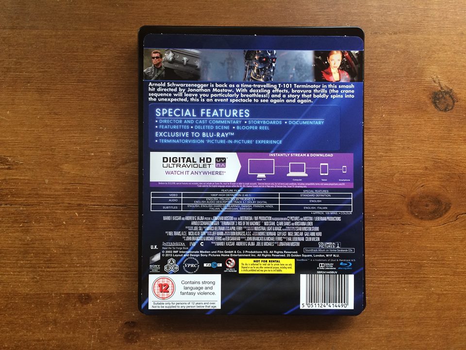 Terminator 3 Steelbook Zavvi UK