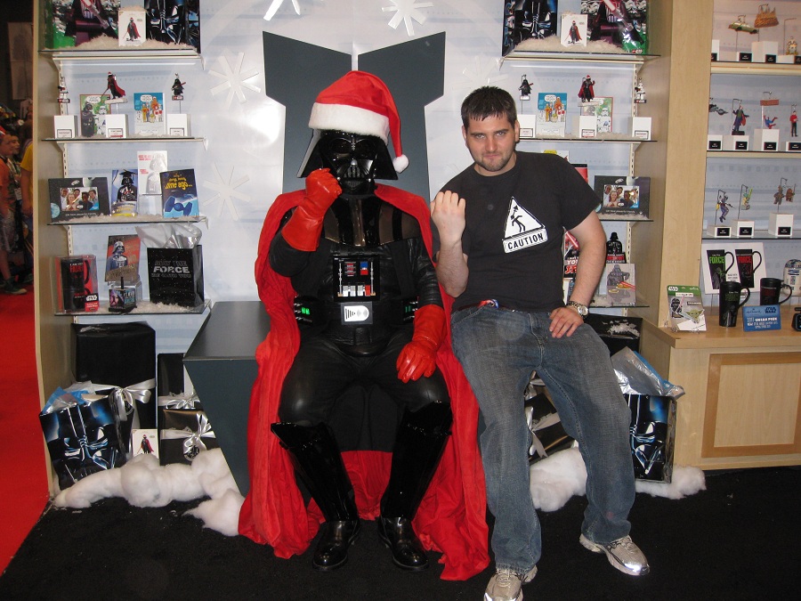 Yes, I'm Jewish but I needed to get all of the Hallmark pins and you needed to take a photo with Santa Vader to get it. 

But really don't we look like we can take over the world
